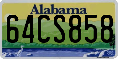 AL license plate 64CS858