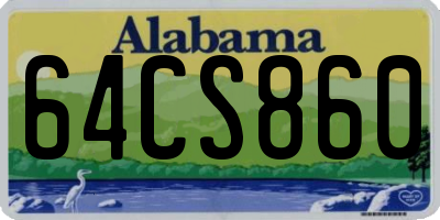 AL license plate 64CS860