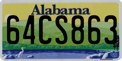 AL license plate 64CS863