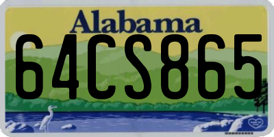 AL license plate 64CS865