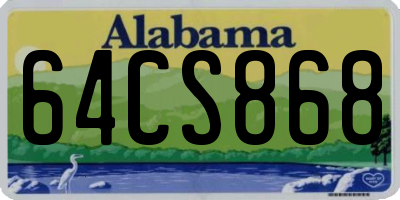 AL license plate 64CS868