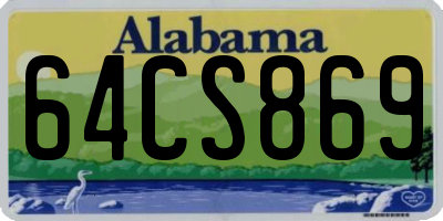 AL license plate 64CS869