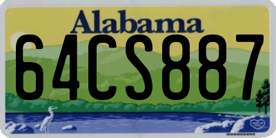 AL license plate 64CS887