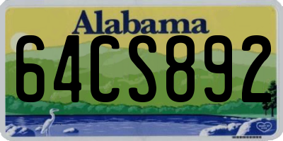 AL license plate 64CS892