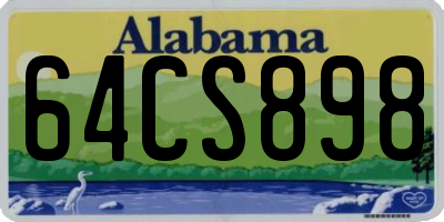 AL license plate 64CS898