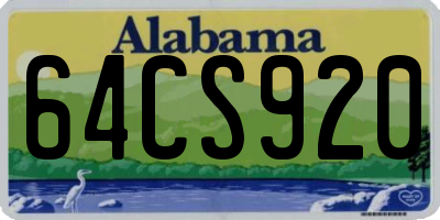 AL license plate 64CS920
