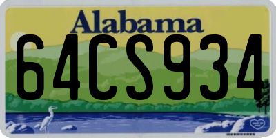 AL license plate 64CS934