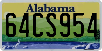 AL license plate 64CS954