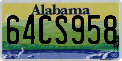 AL license plate 64CS958