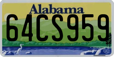AL license plate 64CS959