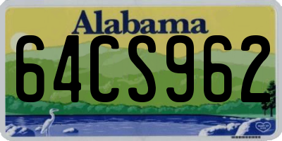 AL license plate 64CS962