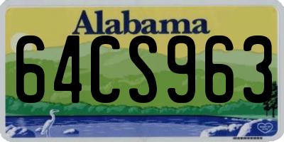AL license plate 64CS963