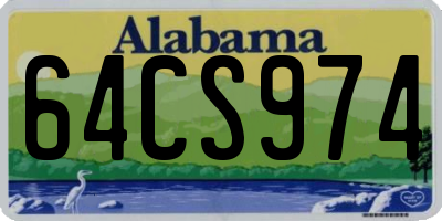 AL license plate 64CS974