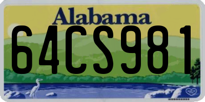 AL license plate 64CS981