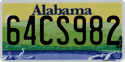 AL license plate 64CS982
