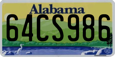 AL license plate 64CS986