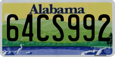 AL license plate 64CS992