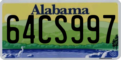 AL license plate 64CS997