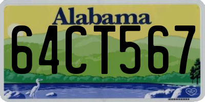 AL license plate 64CT567