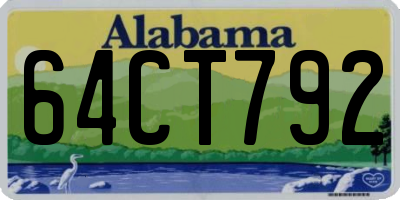 AL license plate 64CT792