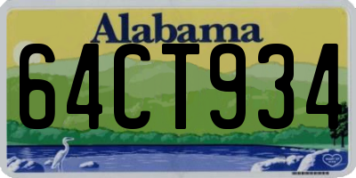 AL license plate 64CT934