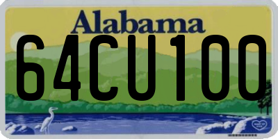 AL license plate 64CU100
