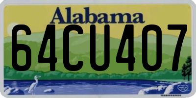 AL license plate 64CU407