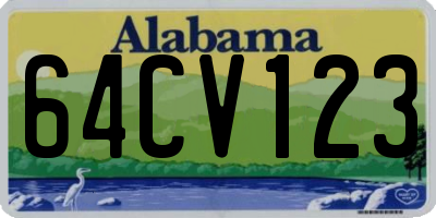 AL license plate 64CV123