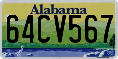 AL license plate 64CV567