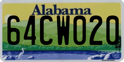 AL license plate 64CW020