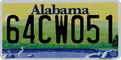 AL license plate 64CW051