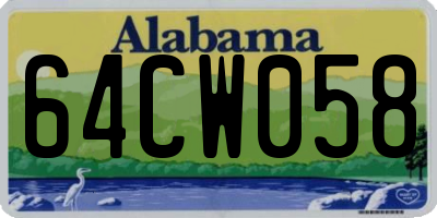 AL license plate 64CW058