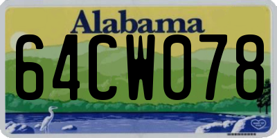 AL license plate 64CW078