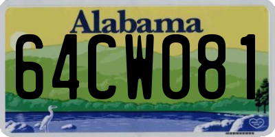 AL license plate 64CW081