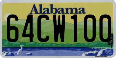 AL license plate 64CW100