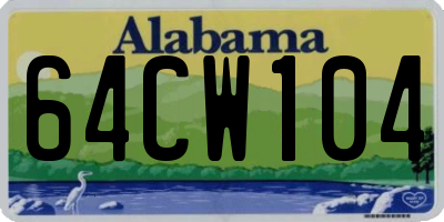 AL license plate 64CW104