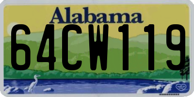 AL license plate 64CW119