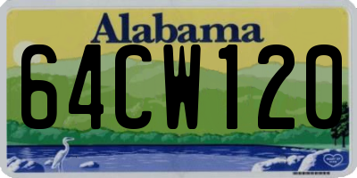 AL license plate 64CW120