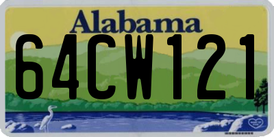 AL license plate 64CW121