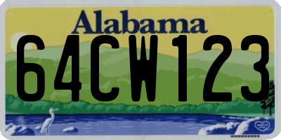 AL license plate 64CW123