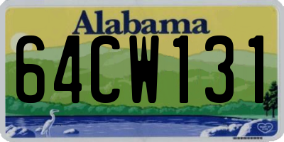 AL license plate 64CW131