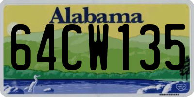 AL license plate 64CW135