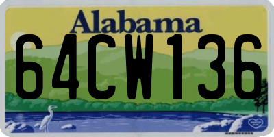 AL license plate 64CW136