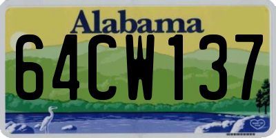 AL license plate 64CW137