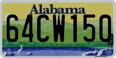 AL license plate 64CW150