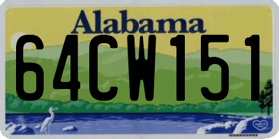 AL license plate 64CW151