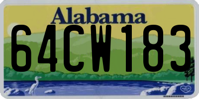 AL license plate 64CW183