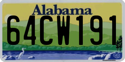 AL license plate 64CW191