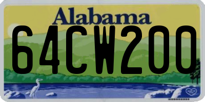 AL license plate 64CW200