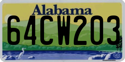 AL license plate 64CW203